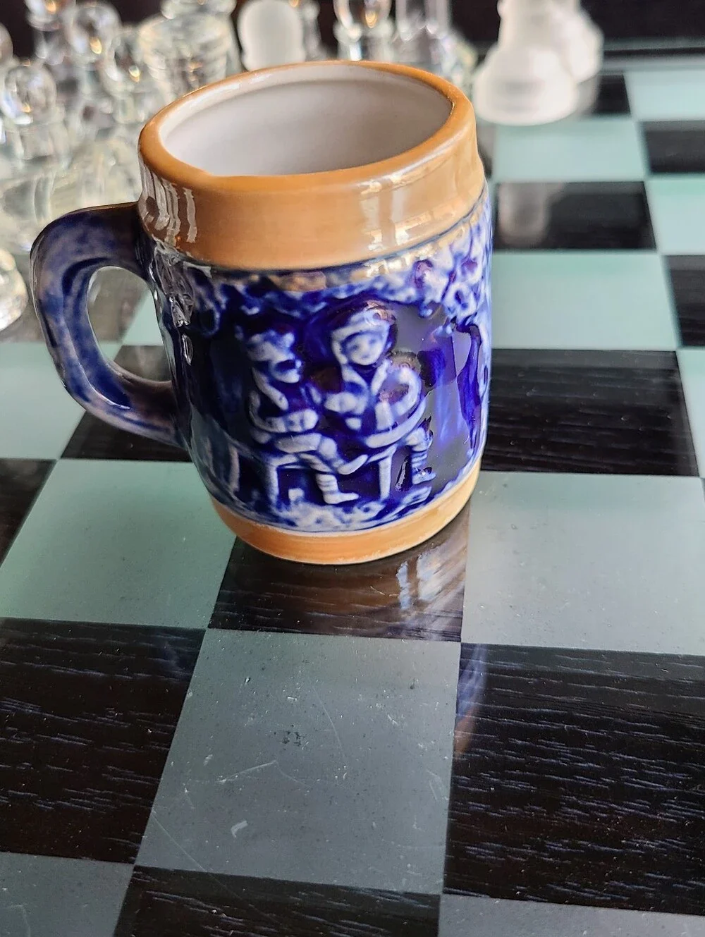 The Alamo San Antonio Ceramic Mini Mug - Blue & Tan